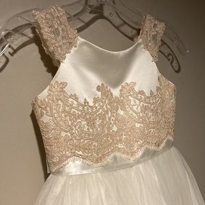 Joan Calabrese  Mon Cheri junior bridesmaid or flower girl dress. Lace & tulle